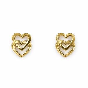 14k Solid Gold Heart Earrings Dainty